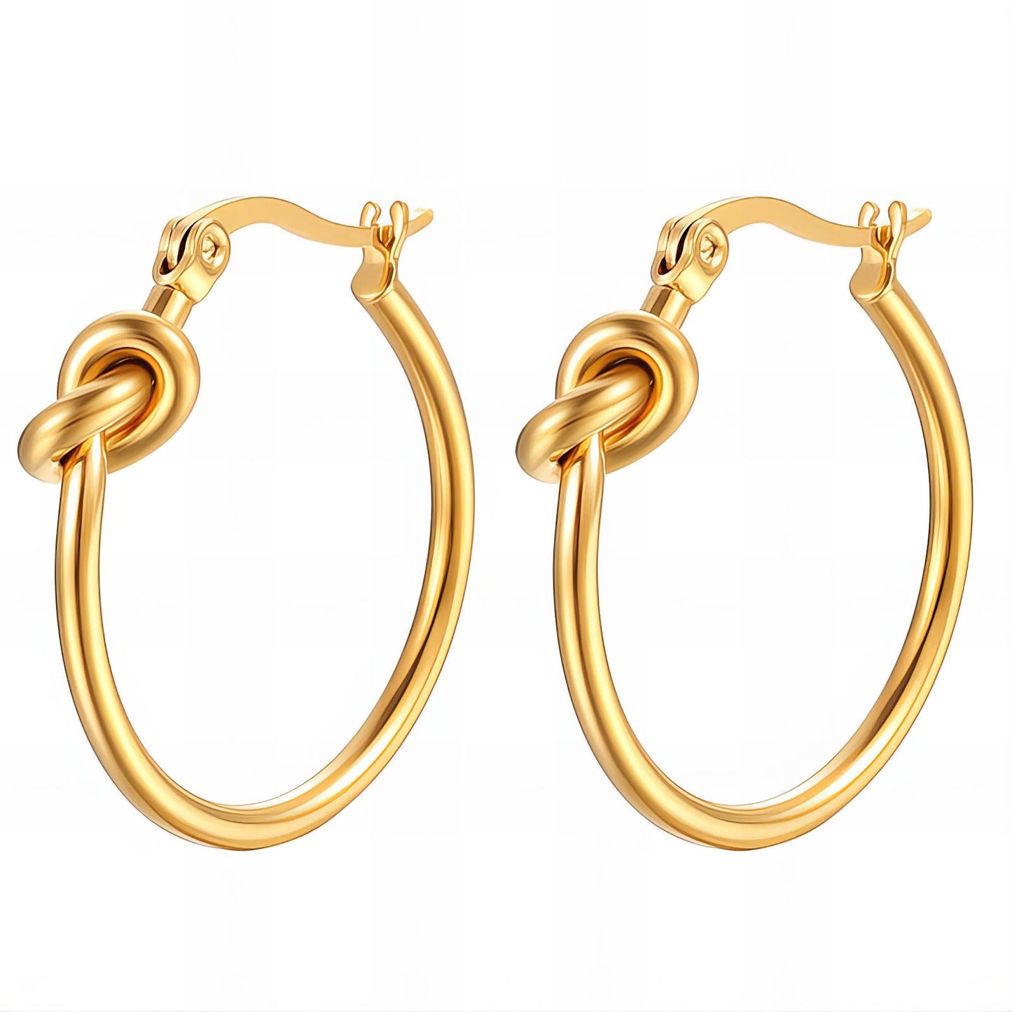 Earrings, 18K Gold Plated Steel