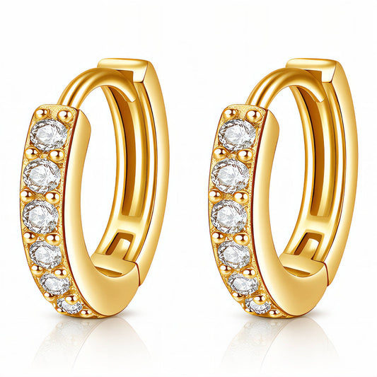 Earrings, 18K Gold Plated Brass