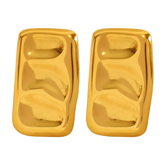 Earrings, 18K Gold Plated Steel