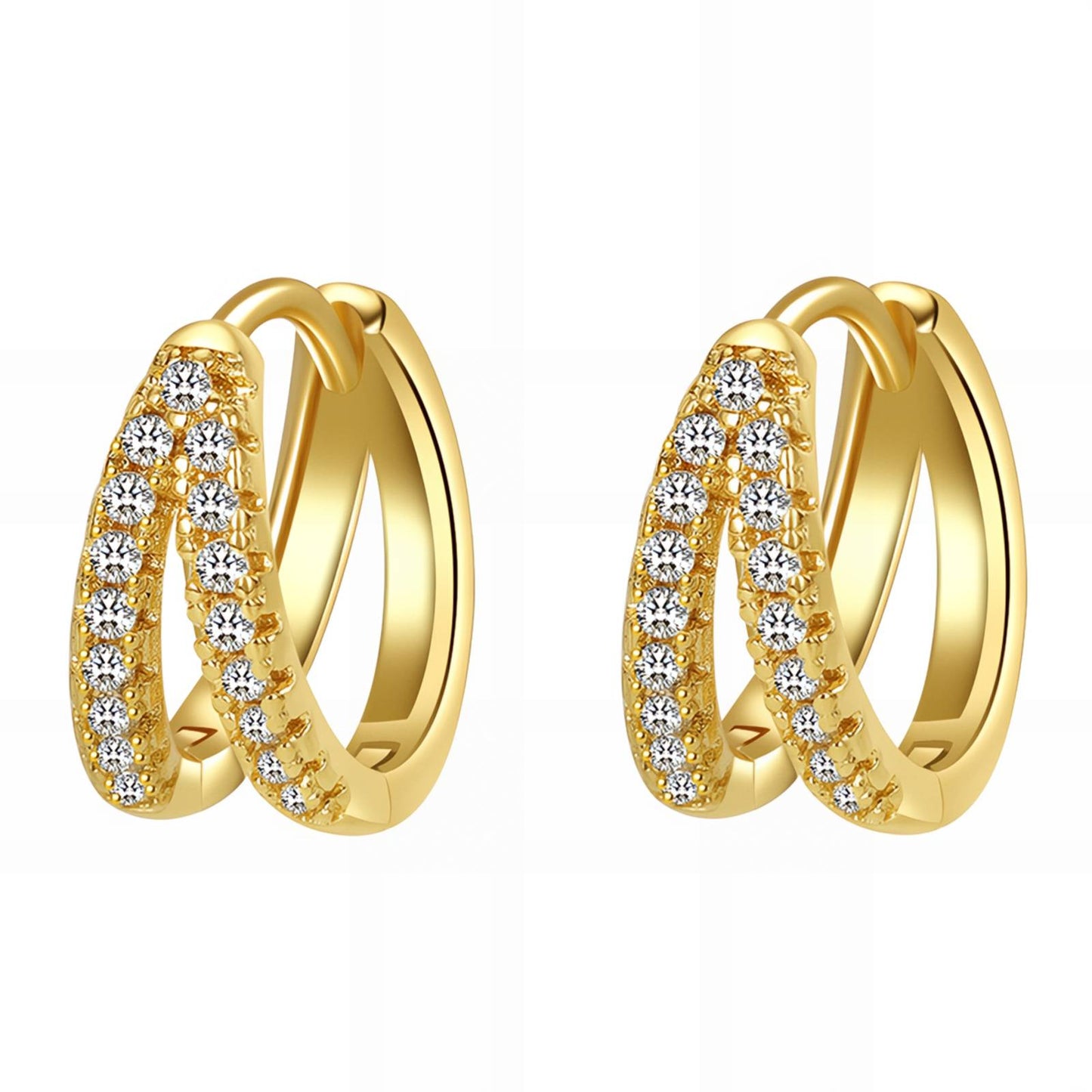 Earrings, 18K Gold Plated Brass