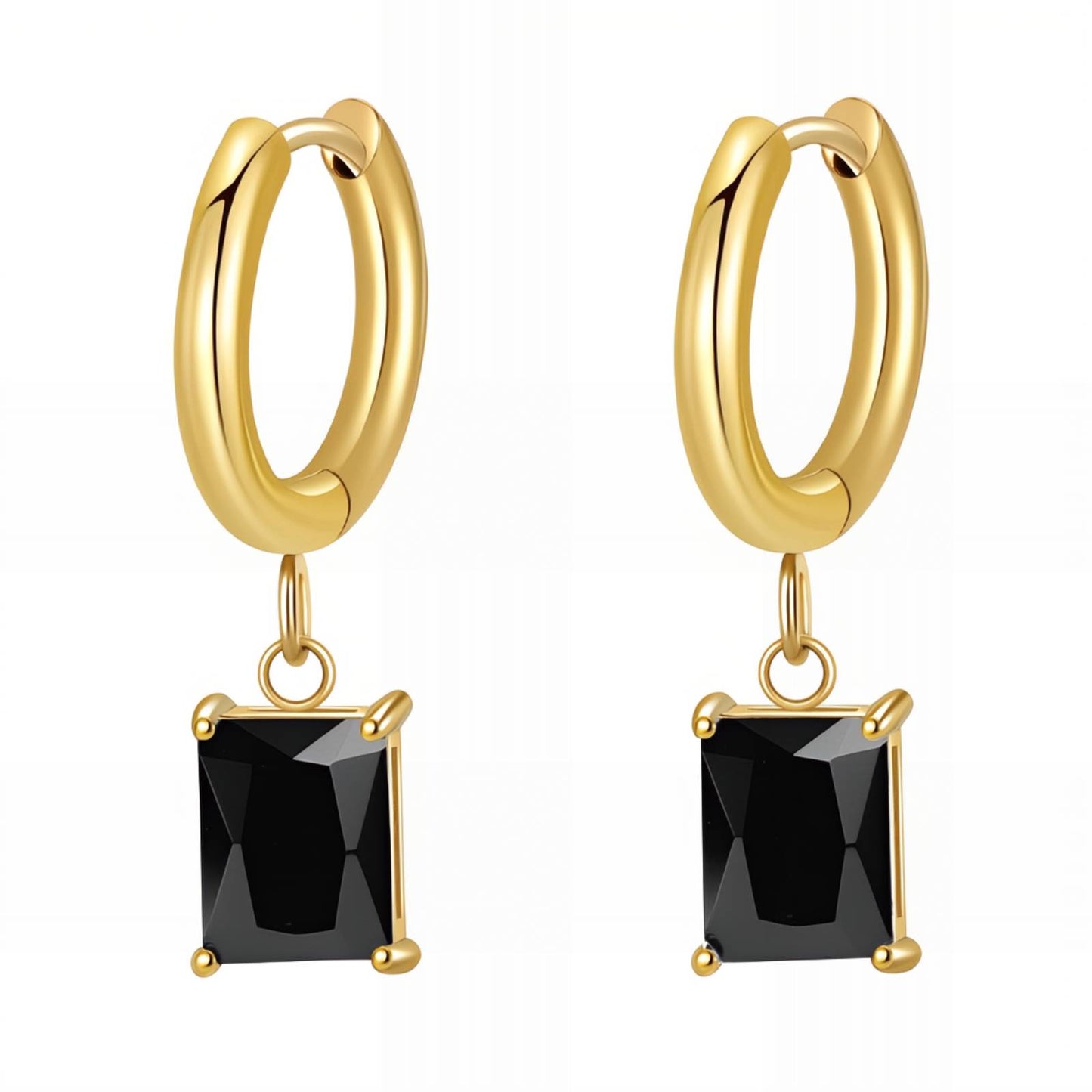 Earrings, 18K Gold Plated Steel