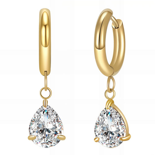 Earrings, 18K Gold Plated Steel