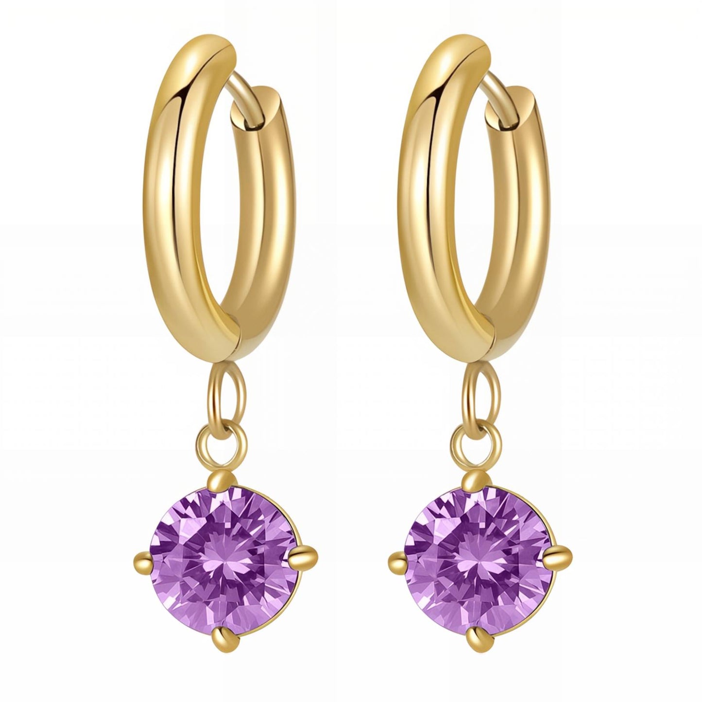 Earrings, 18K Gold Plated Steel