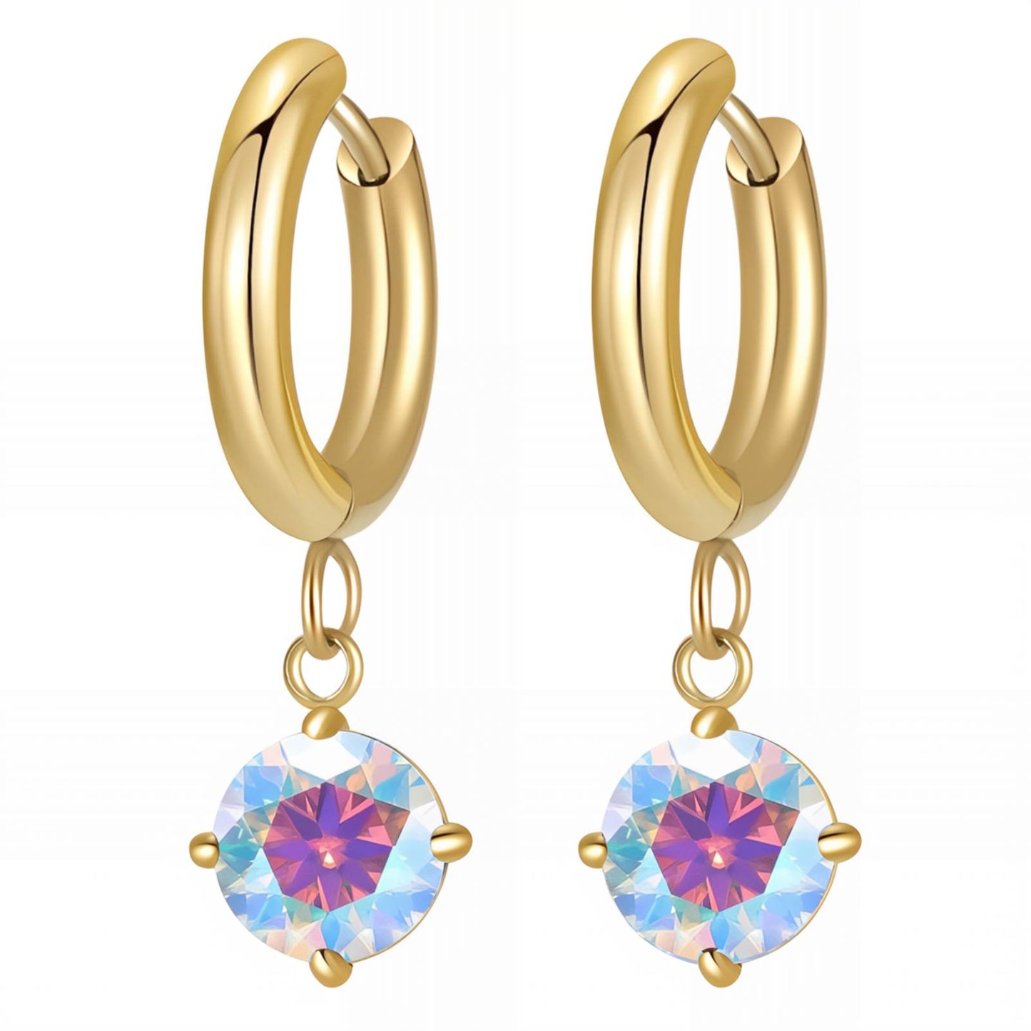 Earrings, 18K Gold Plated Steel