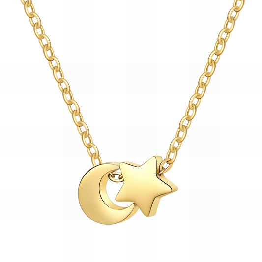Necklace, 18K Gold Plated Steel