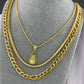 Necklace, 18K Gold Plated Steel