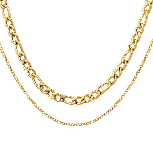 Necklace, 18K Gold Plated Steel