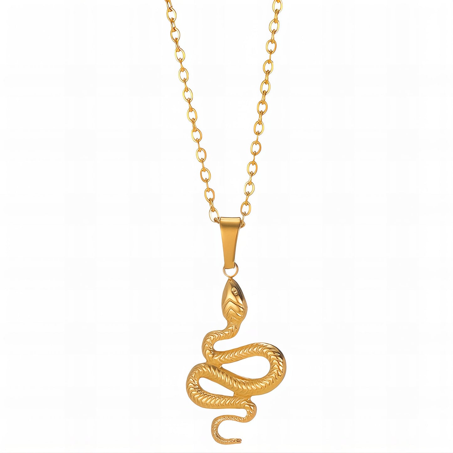 Snake Necklace, 18K Gold Plated Steel