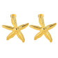 Starfish Earrings, 18K Gold Plated Steel