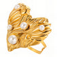 Heart Ring, 18K Gold Plated Steel
