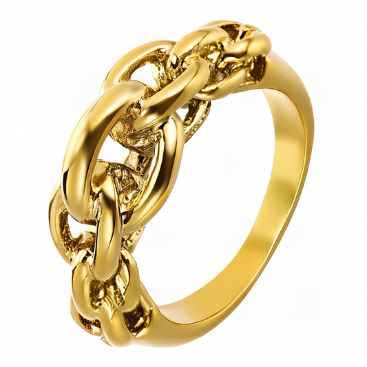 Ring, 18K Gold Plated Steel