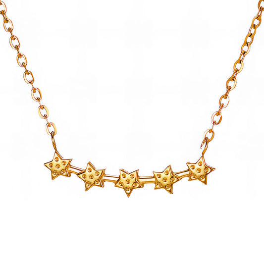 Stars Necklace, 18K Gold Plated Steel