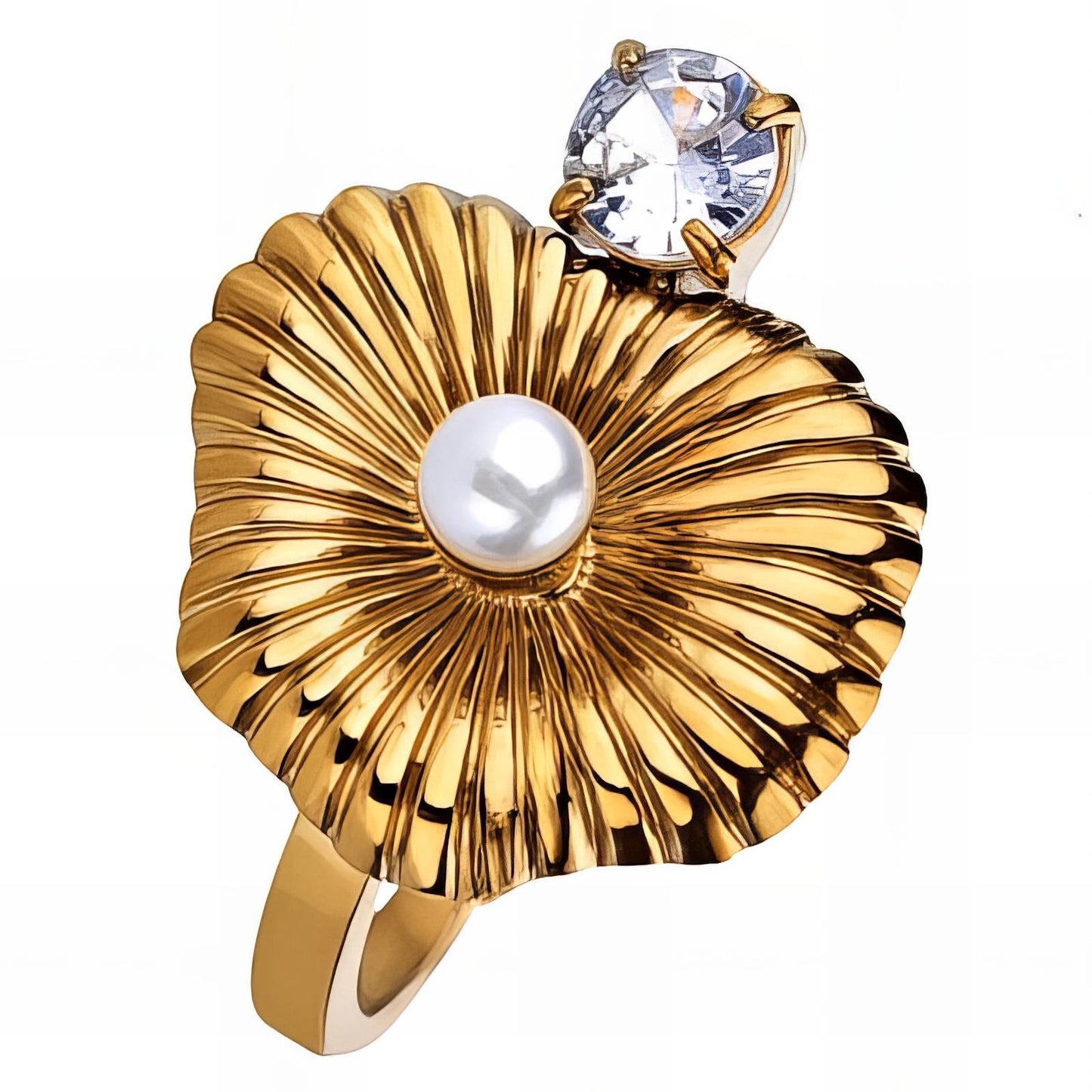 Ring, 18K Gold Plated Steel