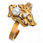 Ring, 18K Gold Plated Steel