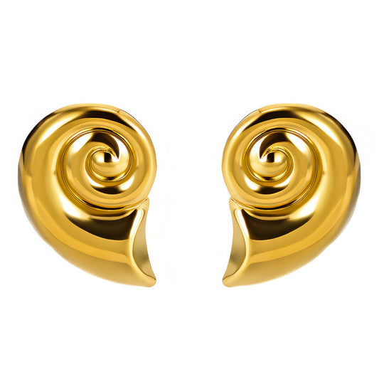 Seashells Earrings, 18K Gold Plated Steel