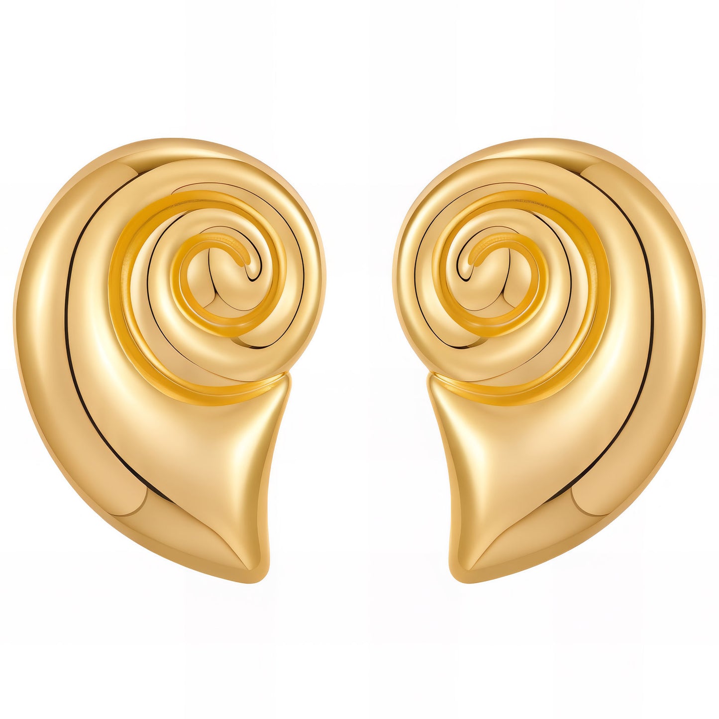 Seashells Earrings, 18K Gold Plated Steel