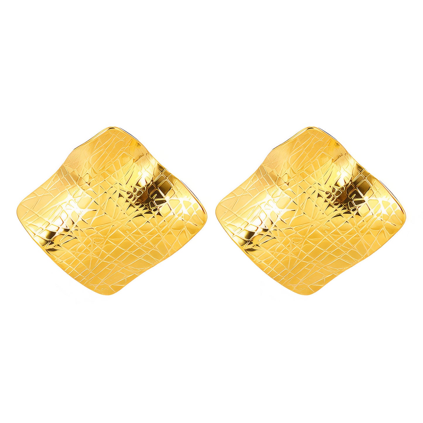 Earrings, 18K Gold Plated Steel