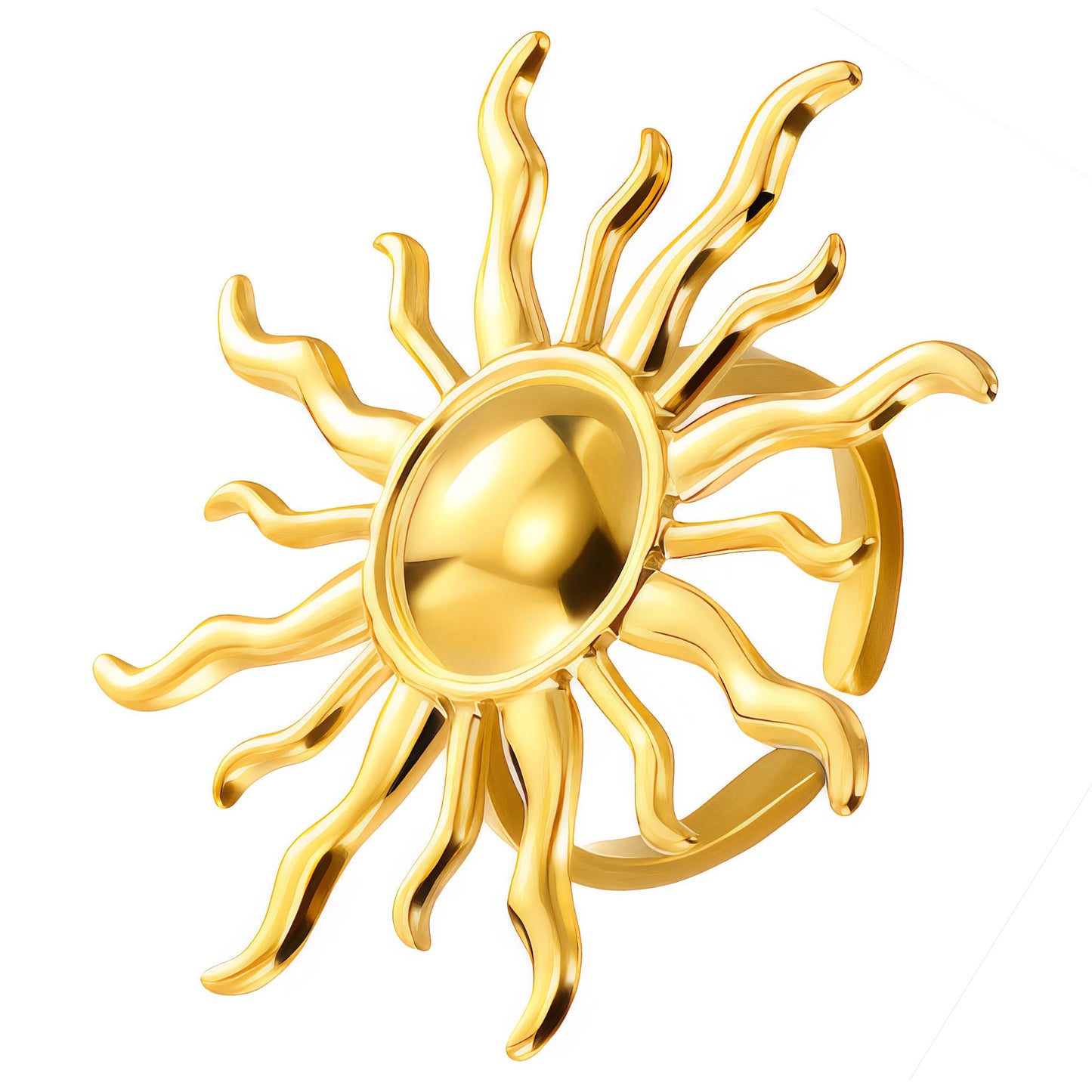 Sun Ring, 18K Gold Plated Steel