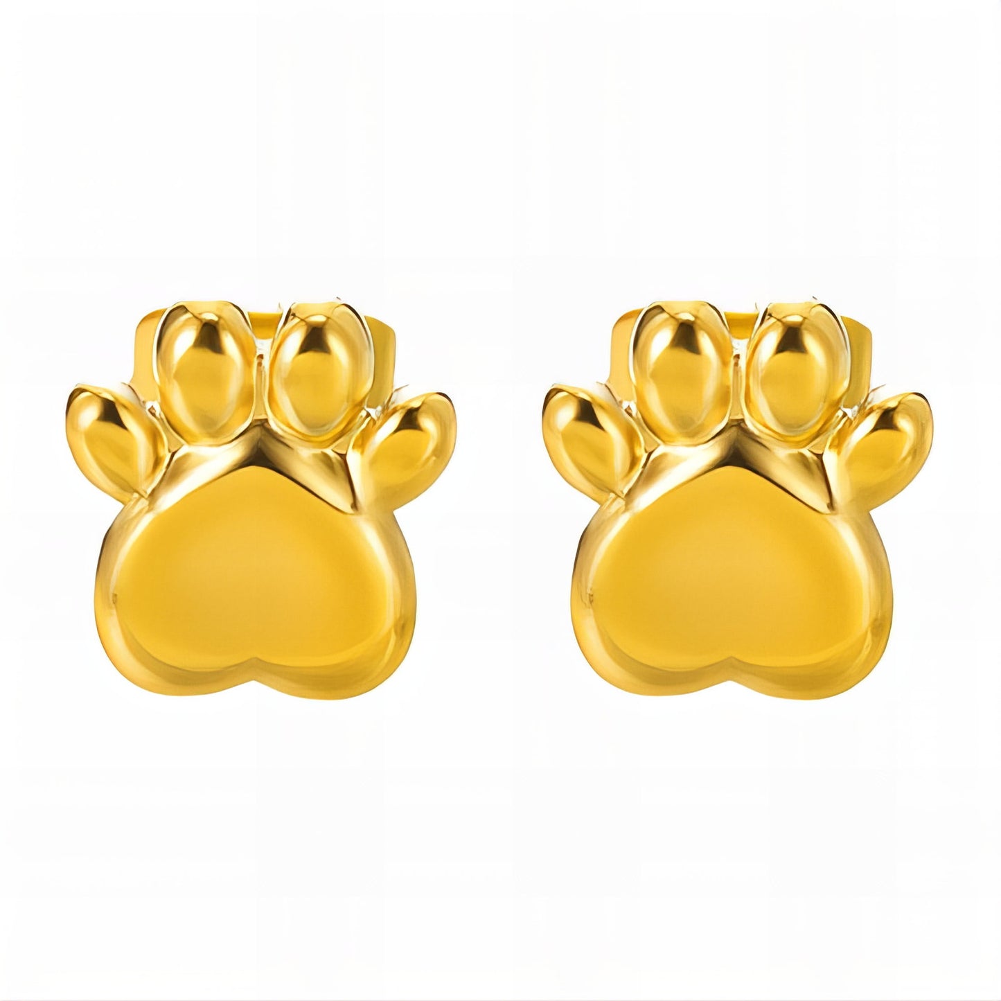 Cat Paws Earrings, 18K Gold Plated Steel