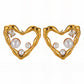 Hearts Earrings, 18K Gold Plated Steel