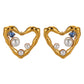 Hearts Earrings, 18K Gold Plated Steel