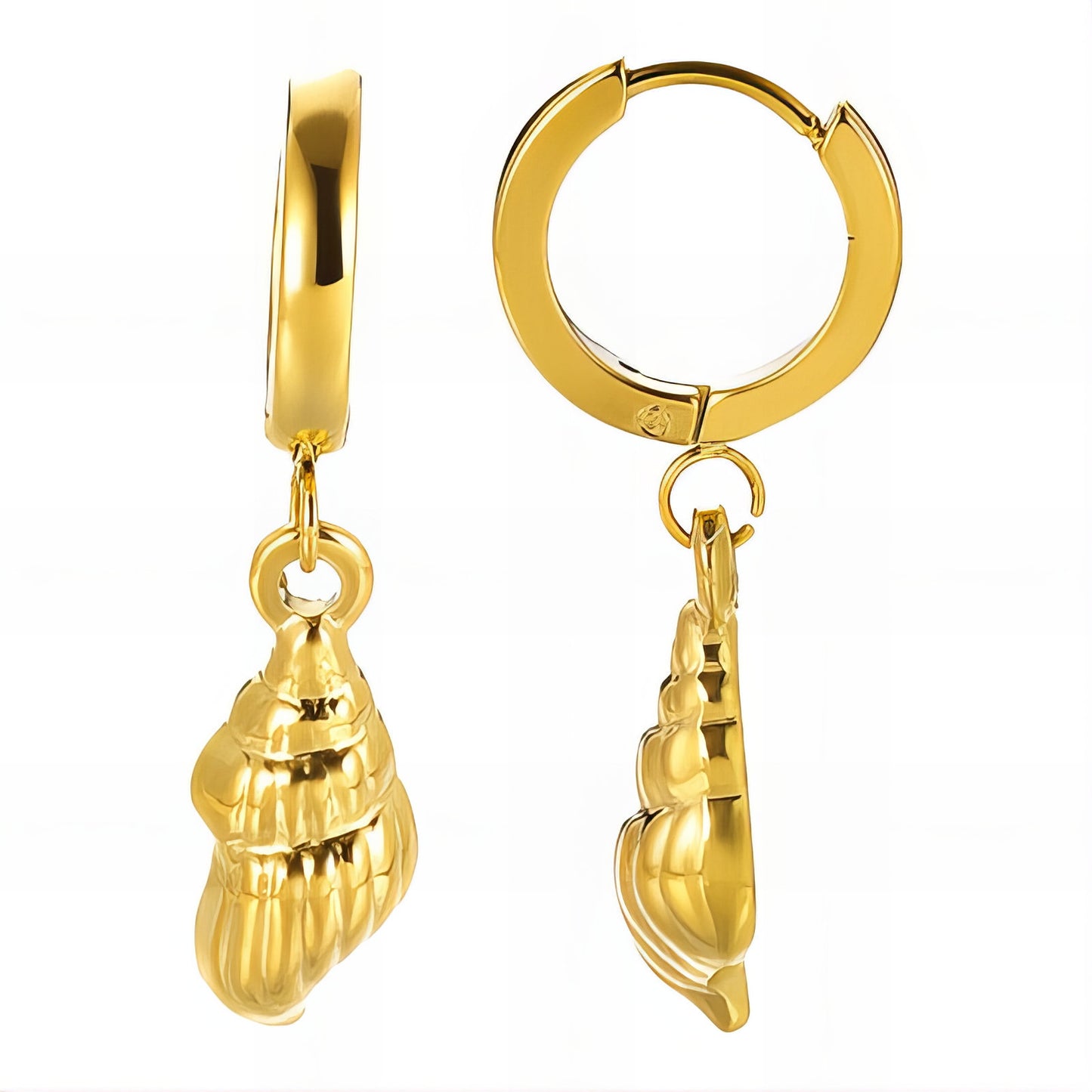 Seashells Earrings, 18K Gold Plated Steel