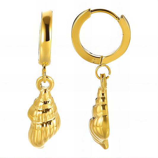 Seashells Earrings, 18K Gold Plated Steel