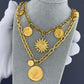 Sun Necklace, 18K Gold Plated Steel