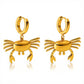 Crabs Earrings, 18K Gold Plated Steel