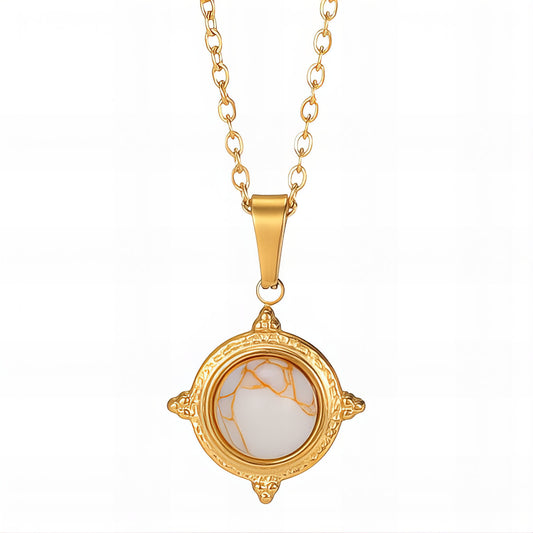 Necklace, 18K Gold Plated Steel