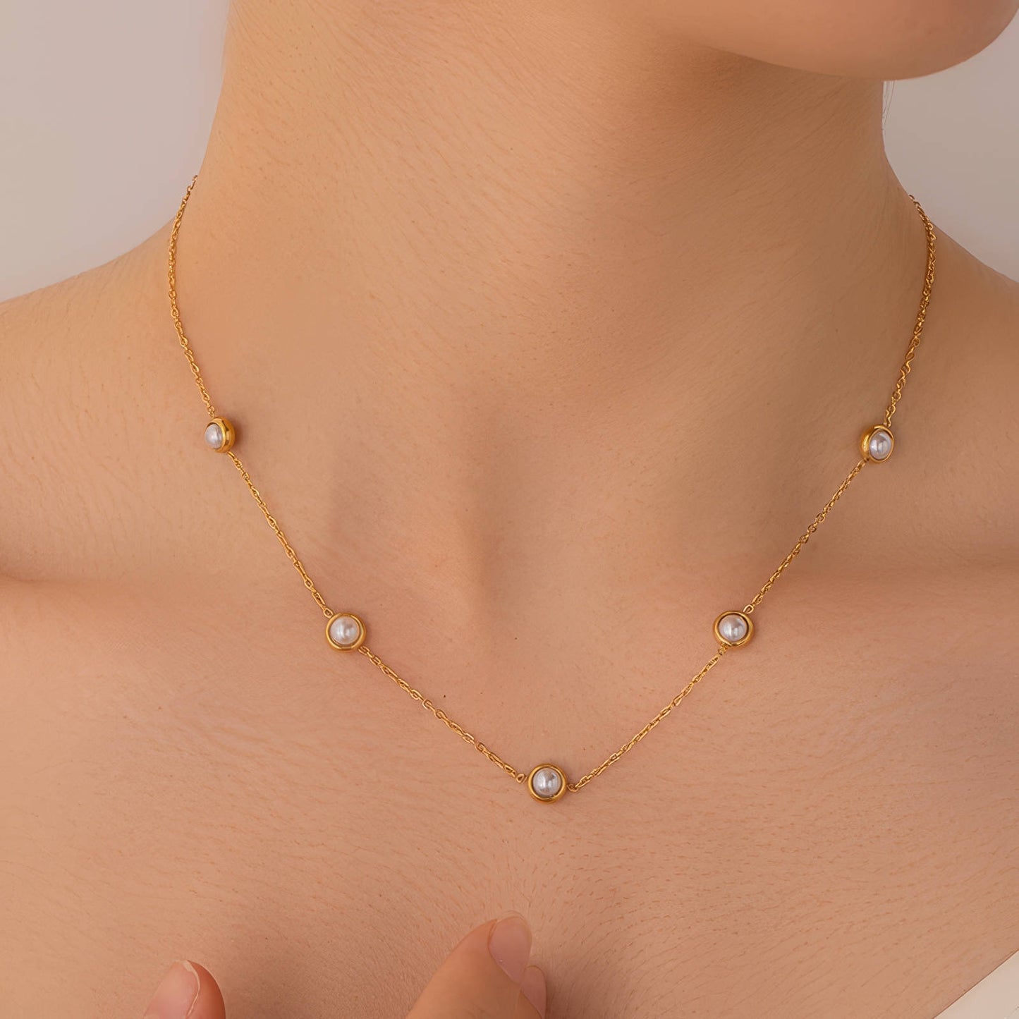 Necklace, 18K Gold Plated Steel