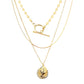 Coin Necklace, 18K Gold Plated Steel