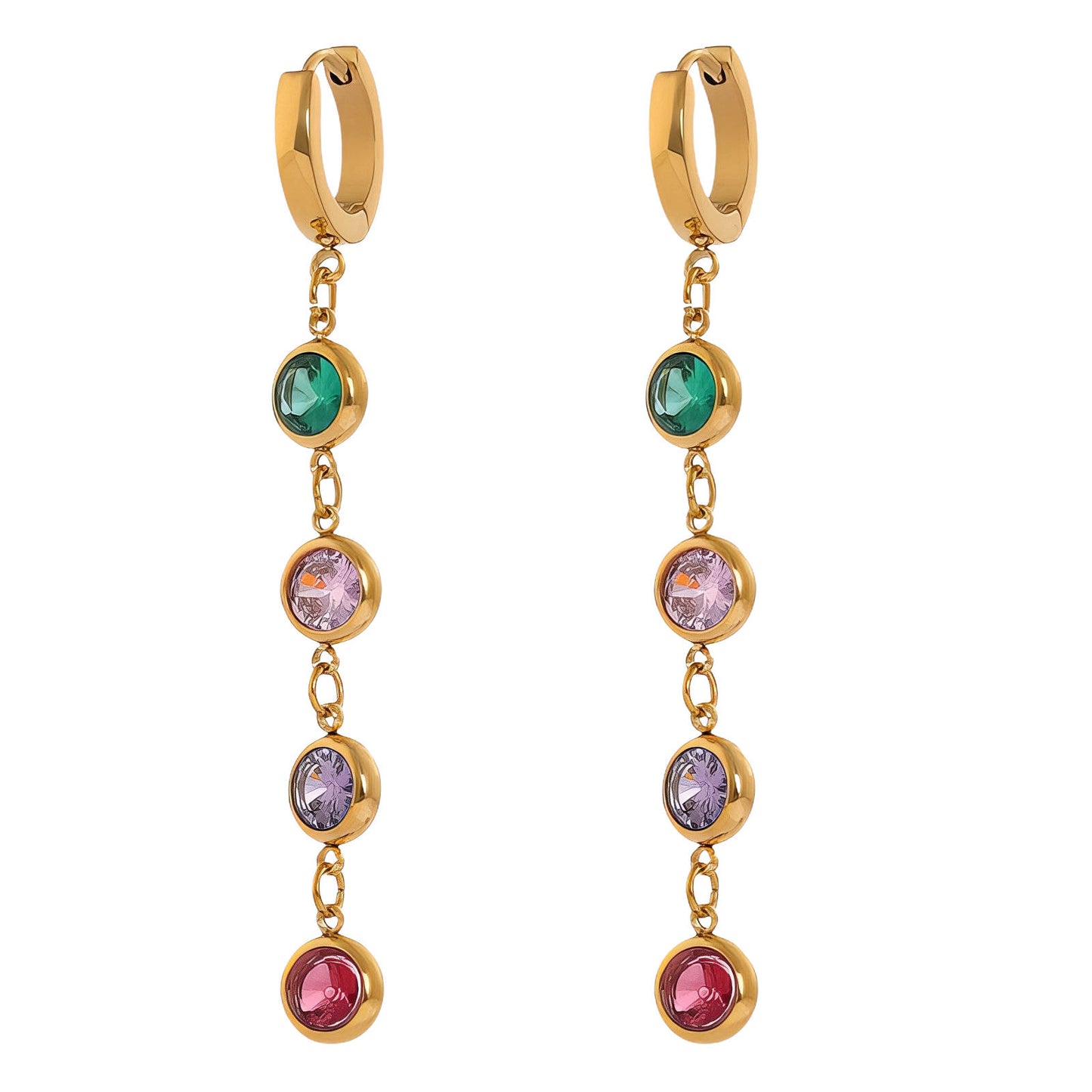 Earrings, 18K Gold Plated Steel