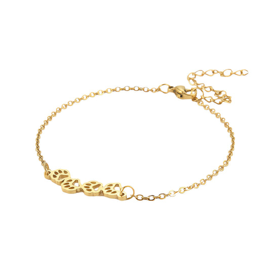 Paws Bracelet, 18K Gold Plated Steel