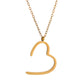 Heart Necklace, 18K Gold Plated Steel