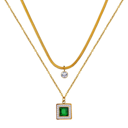 Necklace, 18K Gold Plated Steel