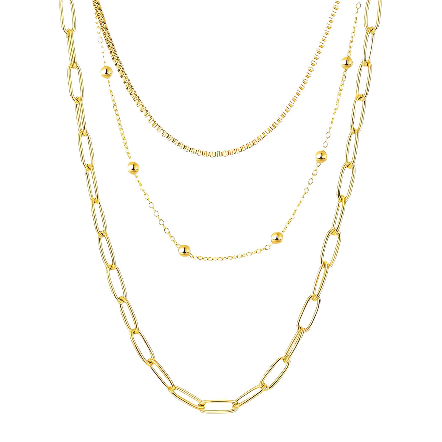 Necklace, 18K Gold Plated Steel