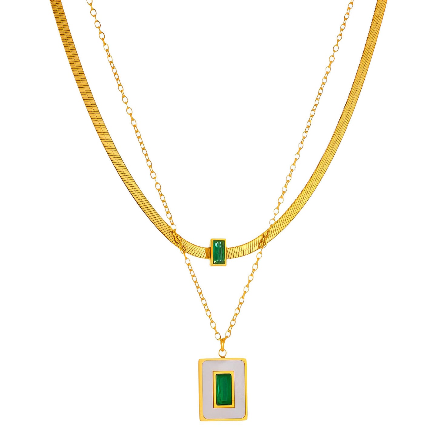 Necklace, 18K Gold Plated Steel