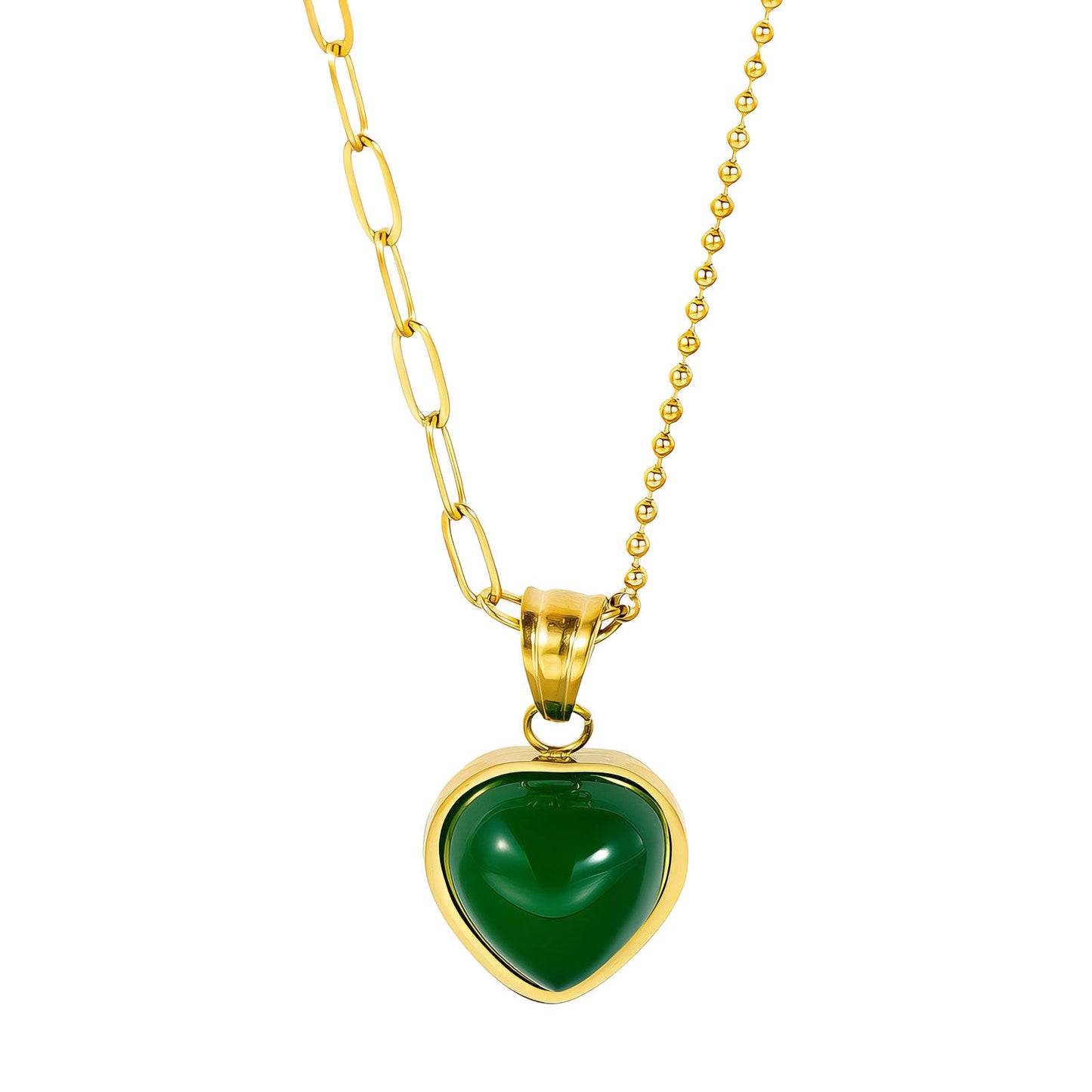 Heart Necklace, 18K Gold Plated Steel