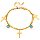 Crosses Bracelet, 18K Gold Plated Steel