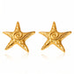 Starfish Earrings, 18K Gold Plated Steel