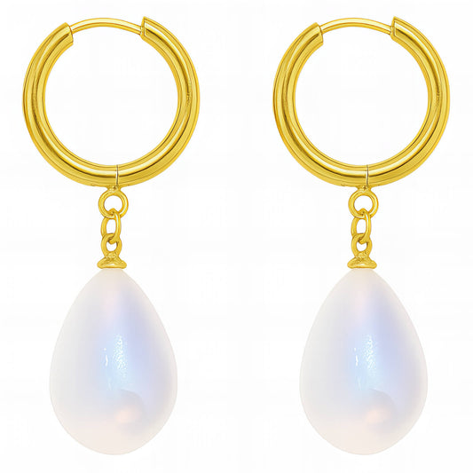 Earrings, 18K Gold Plated Steel