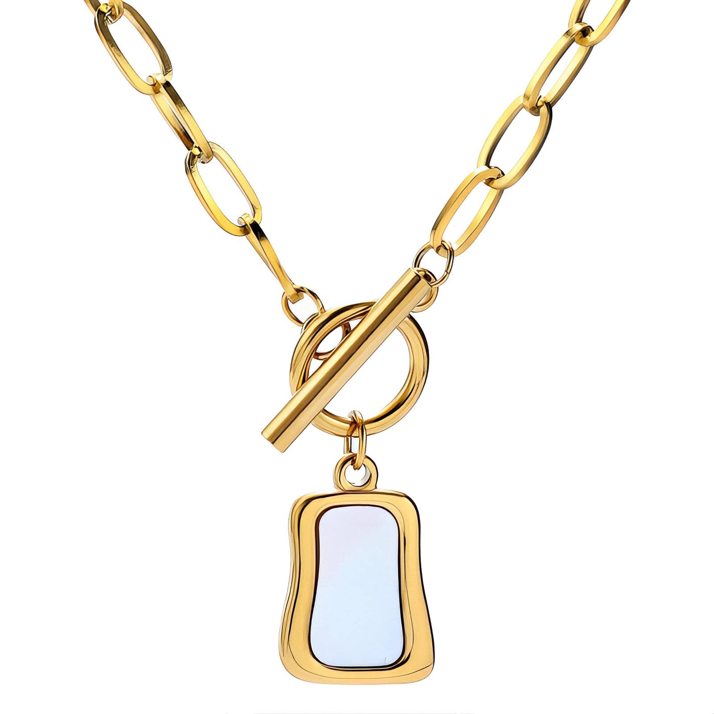 Necklace, 18K Gold Plated Steel