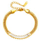 Bracelet, 18K Gold Plated Steel