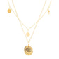 Evil Eye Necklace, 18K Gold Plated Steel