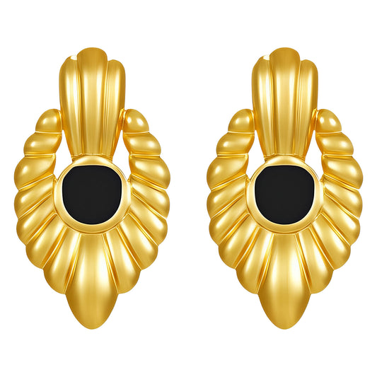 Earrings, 18K Gold Plated Steel