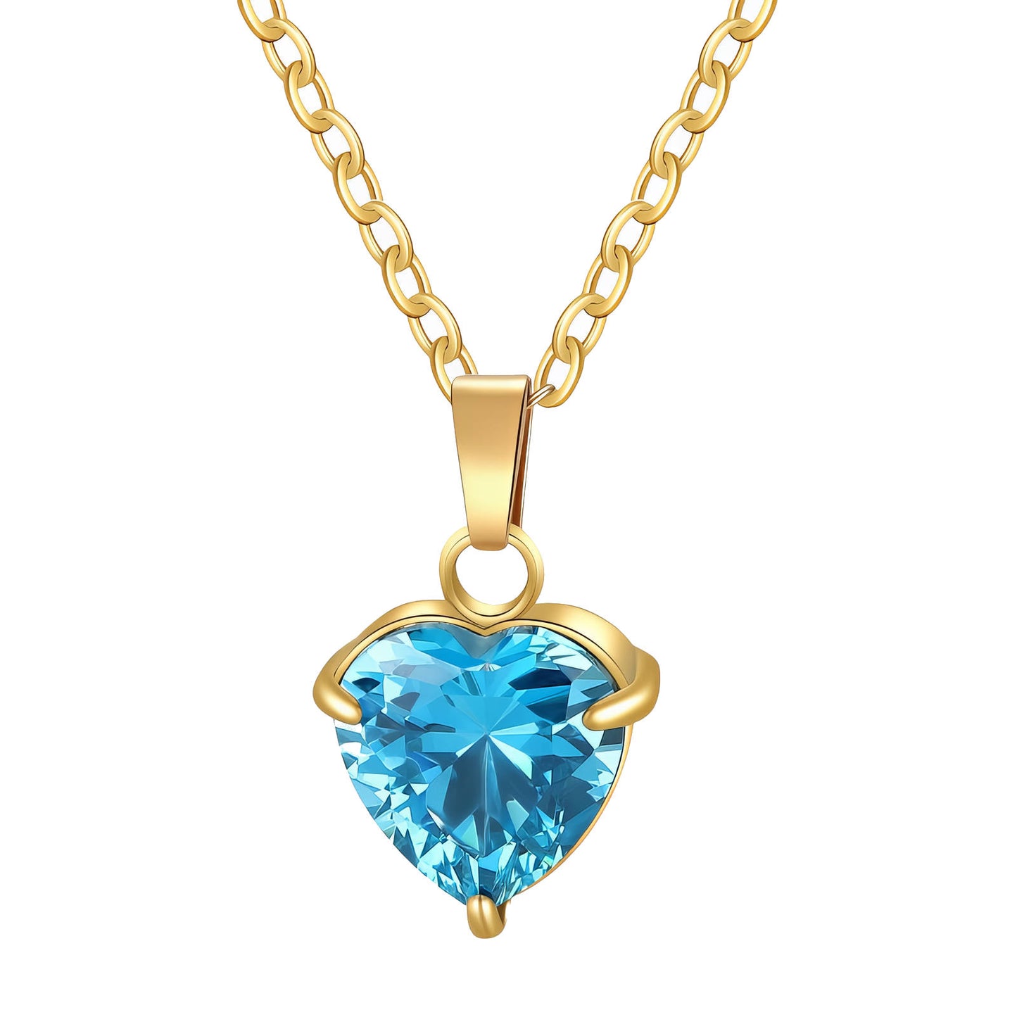 Heart Necklace, 18K Gold Plated Steel