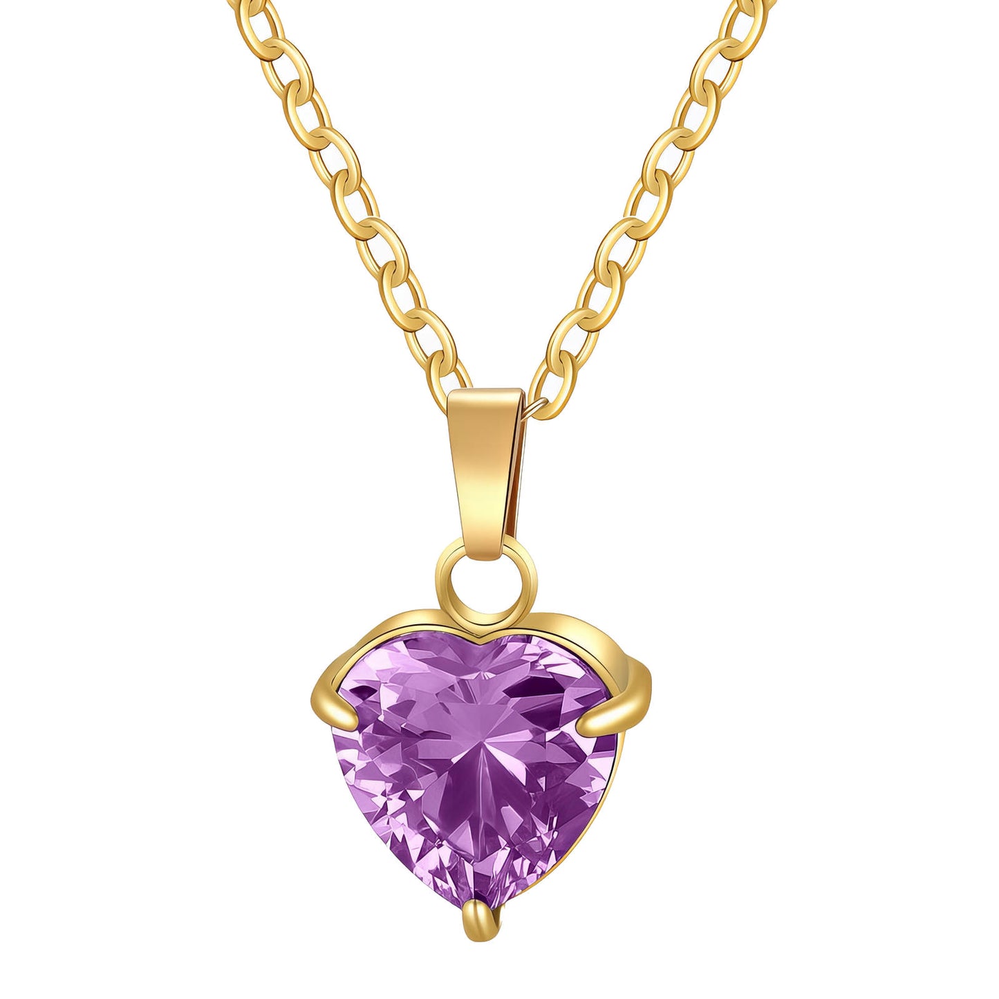 Heart Necklace, 18K Gold Plated Steel