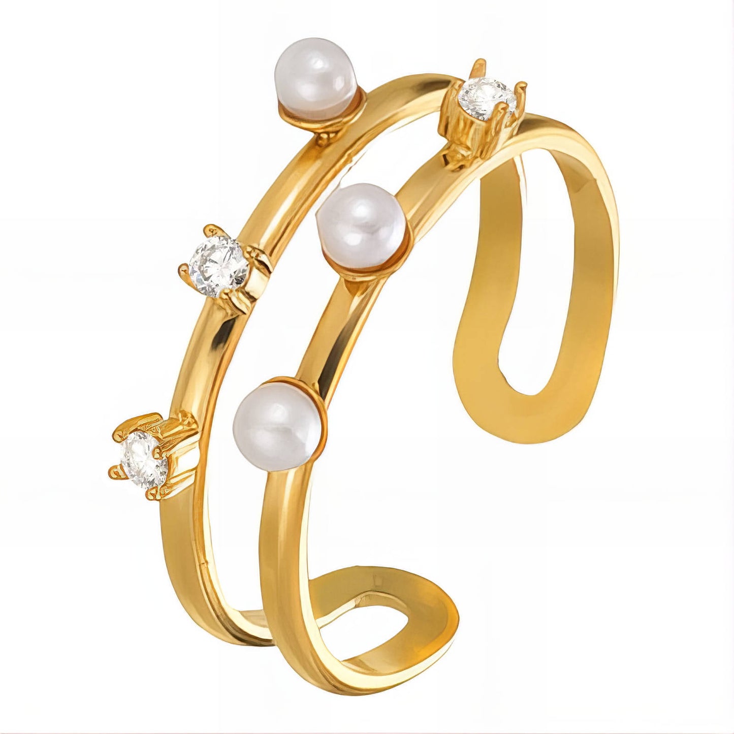 Ring, 18K Gold Plated Steel