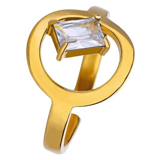 Ring, 18K Gold Plated Steel